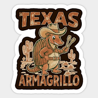 Funny Texas BBQ Armadillo Pun Grill Master Barbecue Lover Sticker